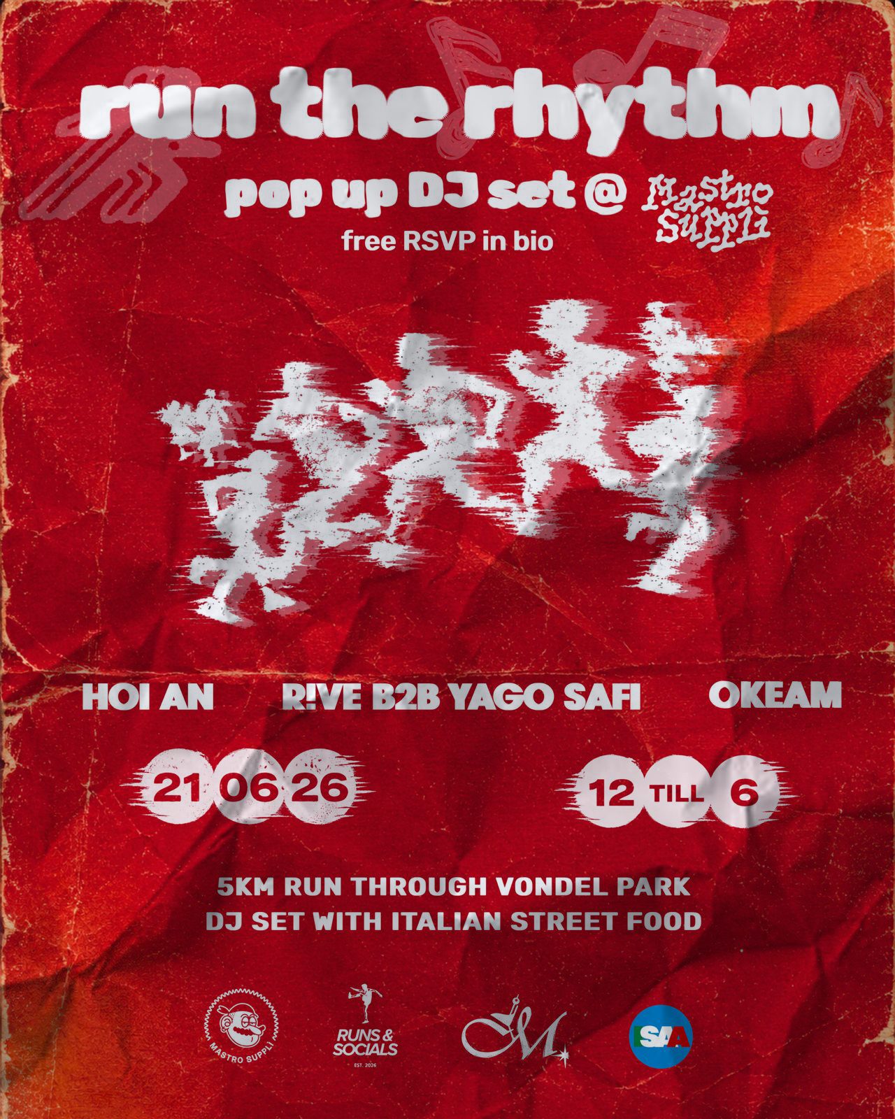 RUN THE RHYTHM poster: Vondelpark, Amsterdam, 21 June 2026